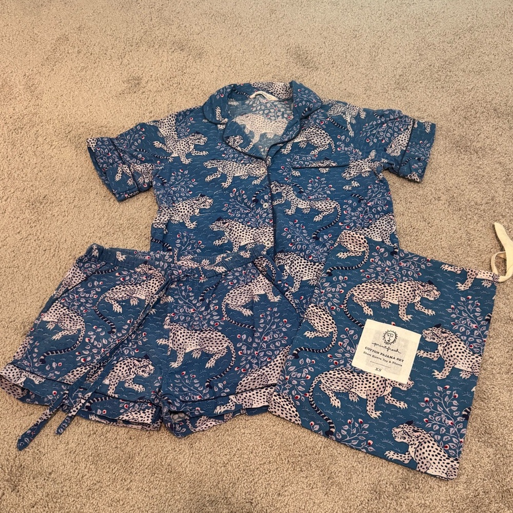 Printfresh Bagheera Snow Leopard Shorts Set XS